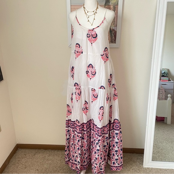 Roller Rabbit Dakota Sanu Floral Maxi Dress Size Medium - Picture 2 of 5